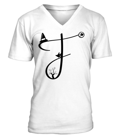 Halloween Alphabets Clipart F V-Neck T-shirt