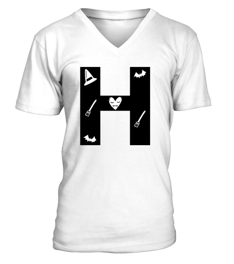 Halloween Alphabets Numbers Clipart H V-Neck T-shirt