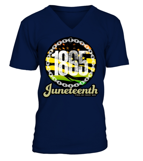 Juneteenth Chain Break Black History June Vintage V-Neck T-shirt