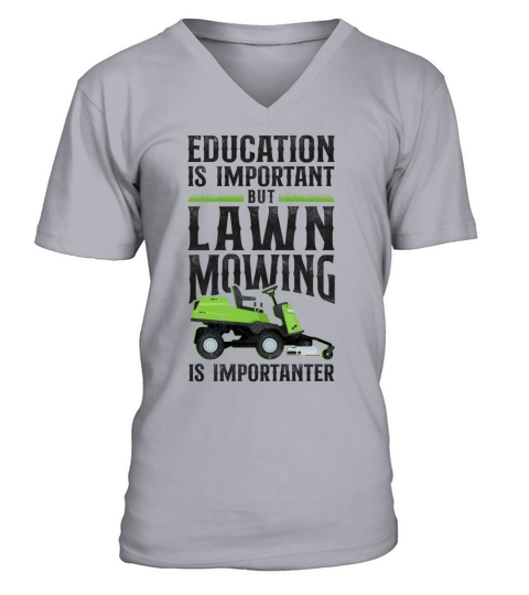 Lawn Mower Mowing Dad Father V-Neck T-shirt