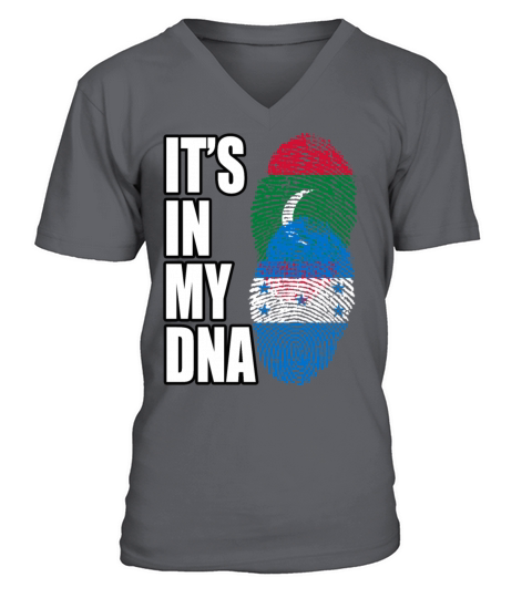 Maldivian And Honduran Mix Heritage DNA Flag V-Neck T-shirt