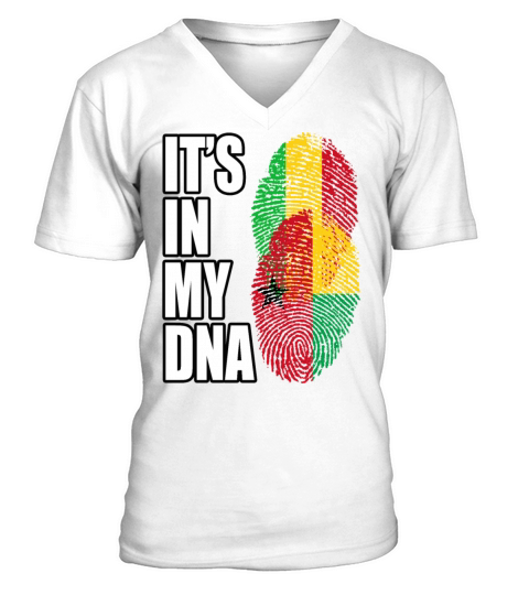 Malian And Georgian Mix Heritage DNA Flag V-Neck T-shirt