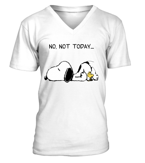 No, Not Today Snoopy - Unisex Long Sleeve V-Neck T-shirt