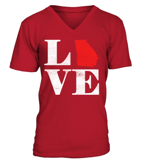 Proud America State Land Map Love Georgia V-Neck T-shirt