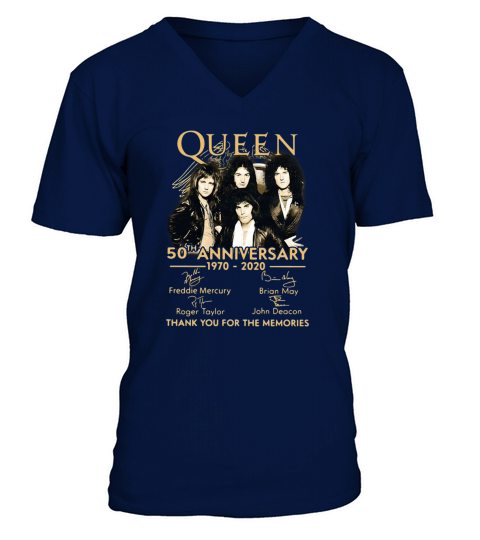 Queen 50th Anniversary 1970-2020 Thank You For The Memories shirt V-Neck T-shirt