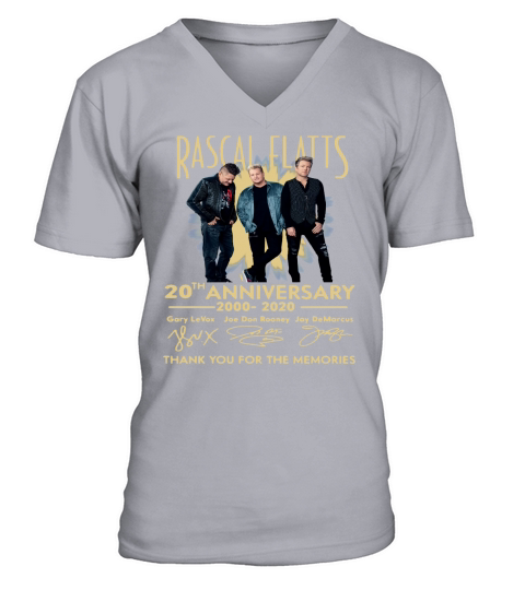 Rascal Flatts Band 20th Anniversary 2000-2020 Signature shirt V-Neck T-shirt
