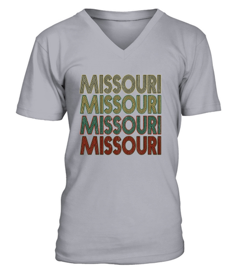 Retro America State Flag Vintage Missouri V-Neck T-shirt