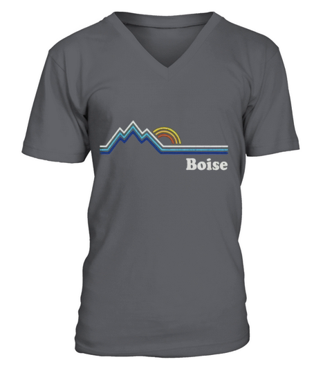 Retro Boise Idaho T Shirt Vintage Sunrise Mountains Tee Desi V-Neck T-shirt