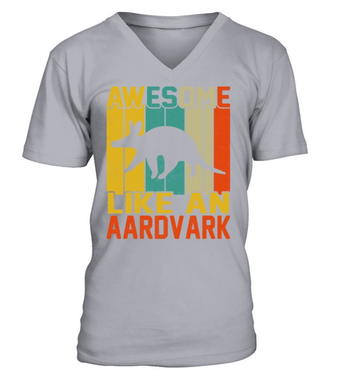 Retro Vintage Style Awesome Like an Aardvark V-Neck T-shirt