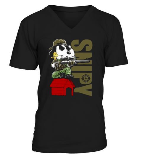 Snoopy and Woodstock Snipy shirt V-Neck T-shirt