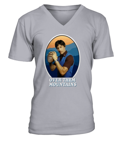 Uncle Rico Football Over Them Mountains V-Neck T-shirt