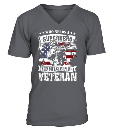 Veteran Shirt Proud Superhero Grandpa T-Shirt V-Neck T-shirt