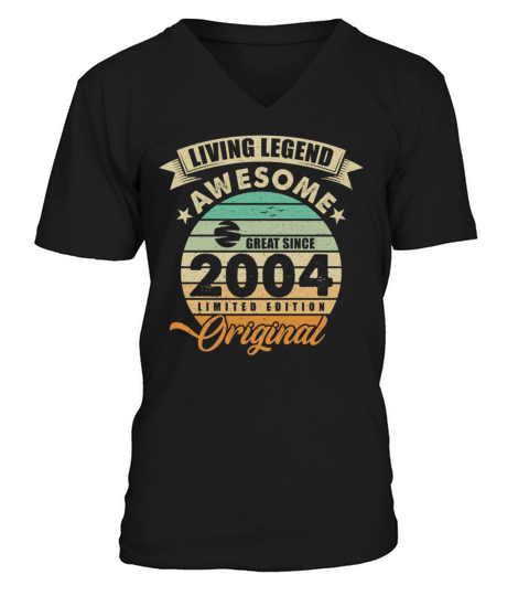 Vintaga 2004 Birthday V-Neck T-shirt
