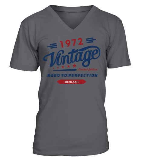 Vintage 1972 Aged To Perfection 50th Birthday V-Neck T-shirt