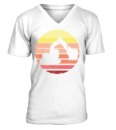 Vintage Retro Excavator V-Neck T-shirt