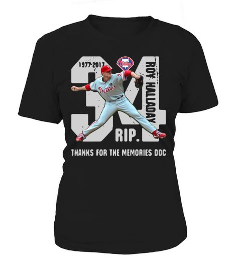 1977 2017 34 Roy Halladay Rip thanks for the Memories Doc Women's T-Shirt