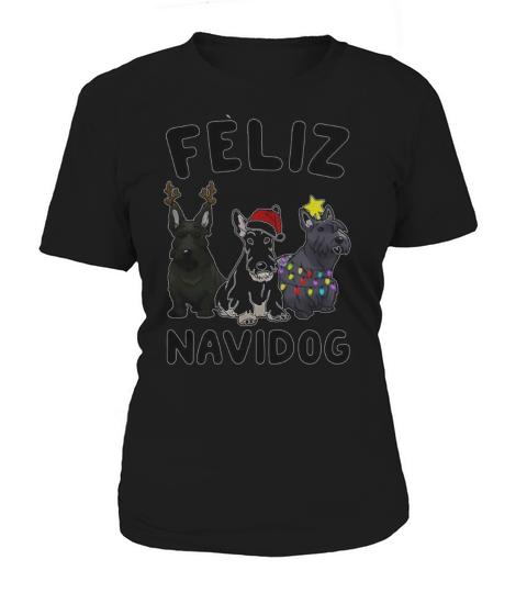 Feliz Navidog Scottish Terrier Dog Christmas Women's T-Shirt