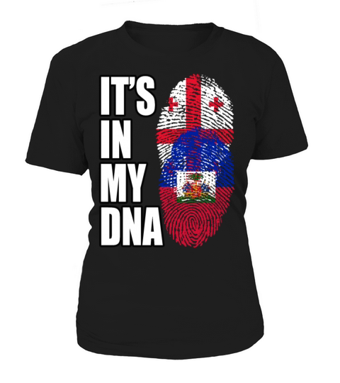 Georgian And Haitian Mix Heritage DNA Flag Women's T-Shirt