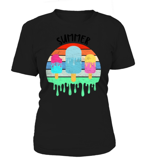 Melting Ice Cream Hot Summer Vacation Retro Vintag Women's T-Shirt