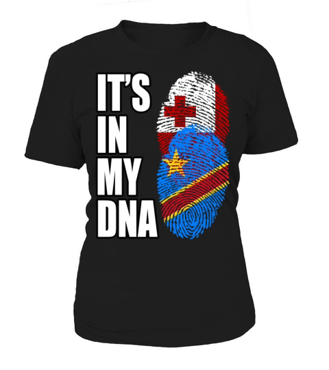 Tongan And Congolese Mix Heritage DNA Flag Women's T-Shirt