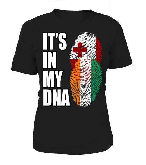 Tongan And Ivorian Mix Heritage DNA Flag Women's T-Shirt