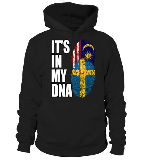 Malaysian And Swedish Mix Heritage DNA Flag Hoodie Unisex