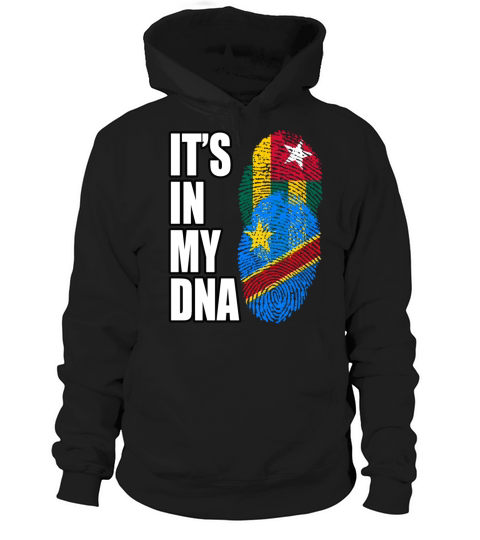 Togolese And Congolese Mix Heritage DNA Flag Hoodie Unisex