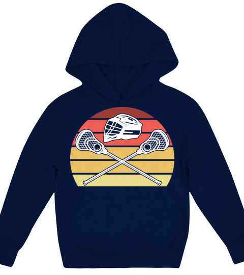 Retro Lacrosse Stick Ball Game for Sports Lovers Kids Hoodie