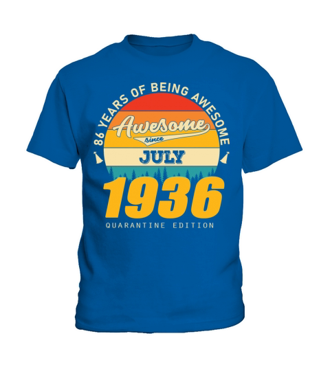 1936 Quarantine Edition July 86th birthday gift Kids T-Shirt