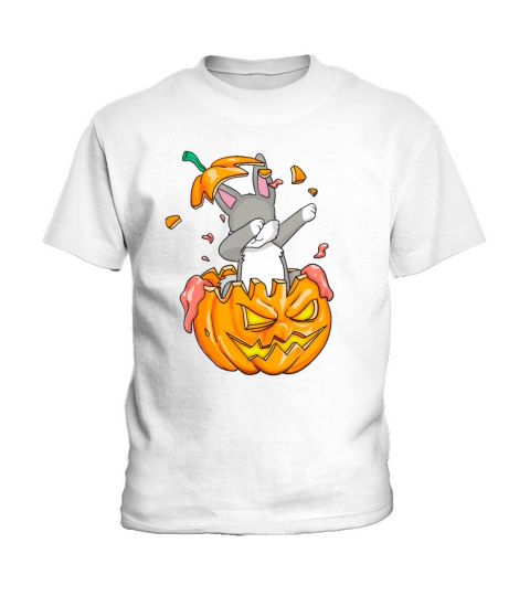 Bunny Dabbing Halloween T-Shirt Pumpkin Dab Gift Kids T-Shirt