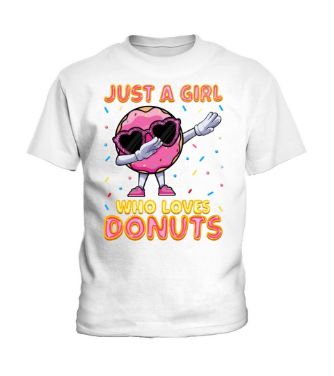 Dabbing Just a Girls Who Loves Donuts - Funny Kids T-Shirt