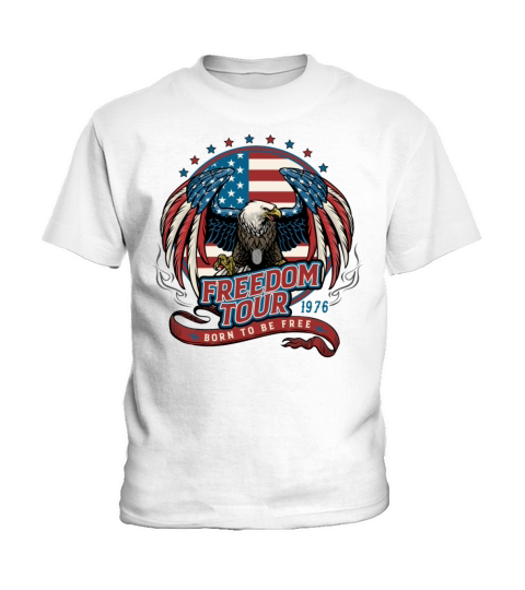 Freedom Tour 1776 Vintage Style Fourth Of July Kids T-Shirt