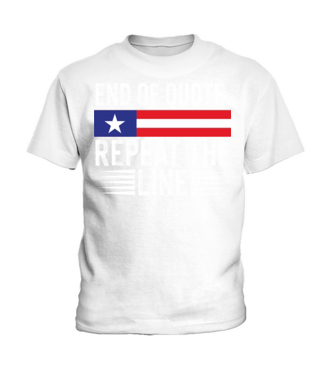 funny biden saying End Of Quote Repeat The Line Kids T-Shirt