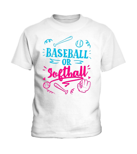 Gender Reveal Baseball Or Softball shirt Kids T-Shirt
