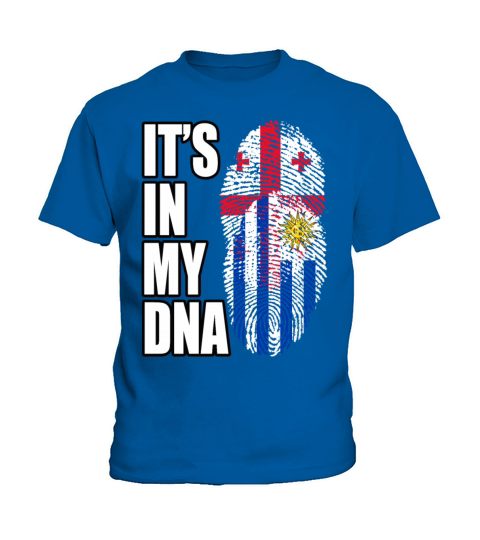 Georgian And Uruguayan Mix Heritage DNA Flag Kids T-Shirt