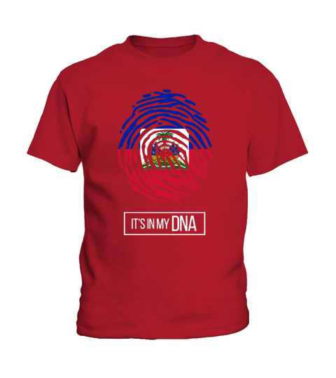 Haiti Haitian Pride Flag Fingerprint Country T-Shirt T-Shirt Kids T-Shirt