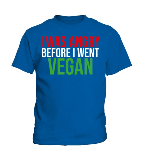 I Was Angry Before I Went Vegan Funny Vegetarian Kids T-Shirt