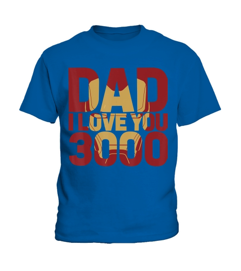 Marvel Iron Man Dad I Love You 3000 Text Fill Fathers Day T-Shirt Kids T-Shirt