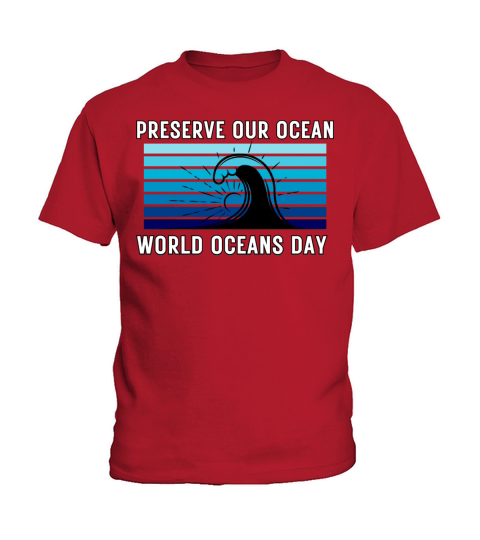 Retro Vintage World Oceans Day Preserve Our Ocean Kids T-Shirt