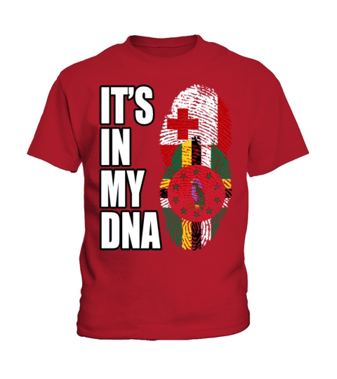 Tongan And Dominica Mix Heritage DNA Flag Kids T-Shirt