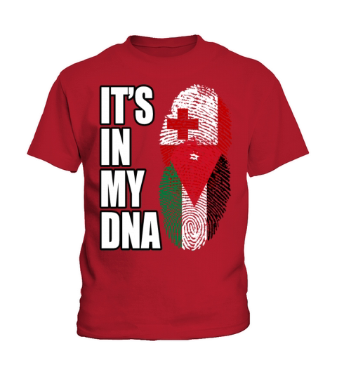 Tongan And Jordanian Mix Heritage DNA Flag Kids T-Shirt