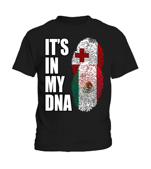 Tongan And Mexican Mix Heritage DNA Flag Kids T-Shirt