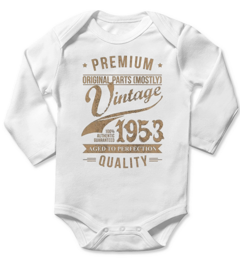 4. vintage 1953 good birthday funny Tshirt Long Sleeve Baby One-Piece