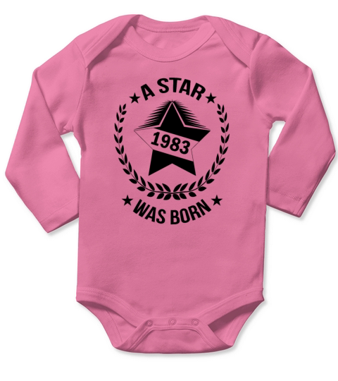 A star was born in 1983 Long Sleeve Baby One-Piece