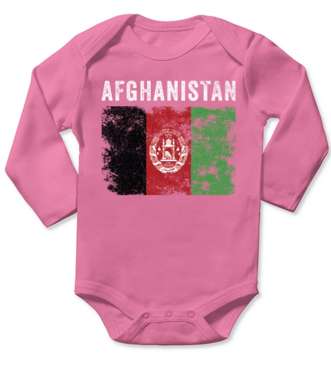 Afghanistan Flag Distressed Afghan Flag Long Sleeve Baby One-Piece