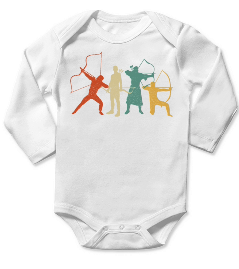 Archery Bow Archer Retro Vintage Long Sleeve Baby One-Piece