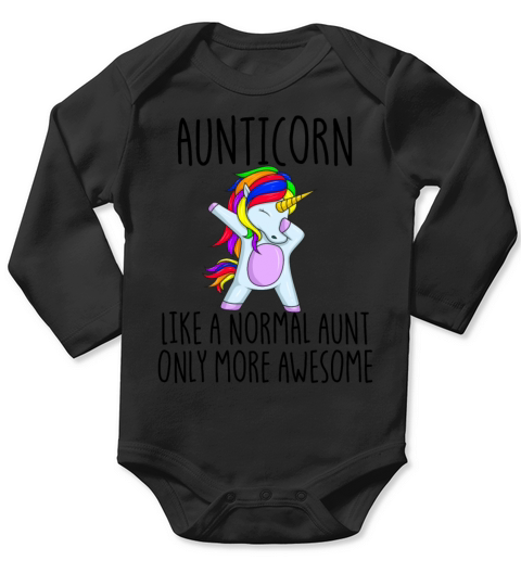 Aunticorn Like Aunt Only Awesome Dabbing Aunticorn Long Sleeve Baby One-Piece