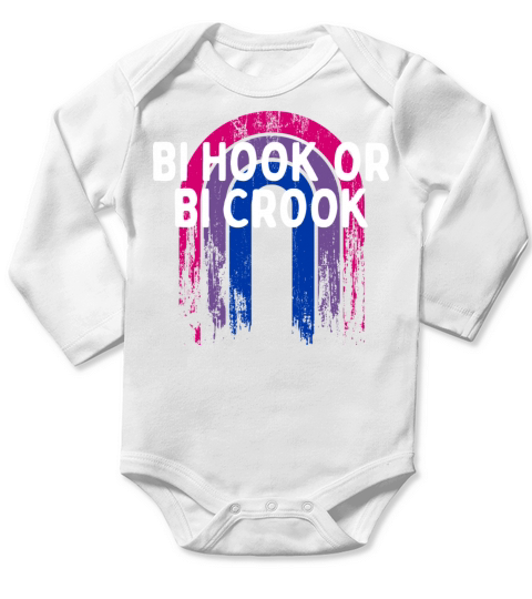 Bi Hook or Bi Crook Bisexual LGBTQ Bi Pride LGBT Long Sleeve Baby One-Piece