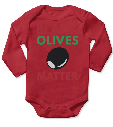 Black Olives Matter Long Sleeve Baby One-Piece