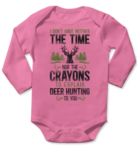 Buck Deer Hunting Hunter Vintage I Long Sleeve Baby One-Piece